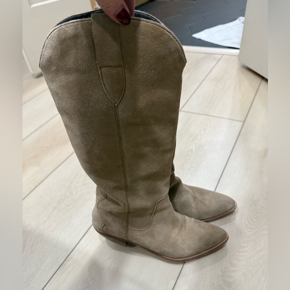 Urban Outfitters Taupe Over the Knee Boots